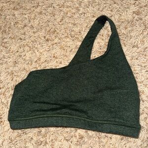 Fleo Dark Green Sports Bra one shoulder